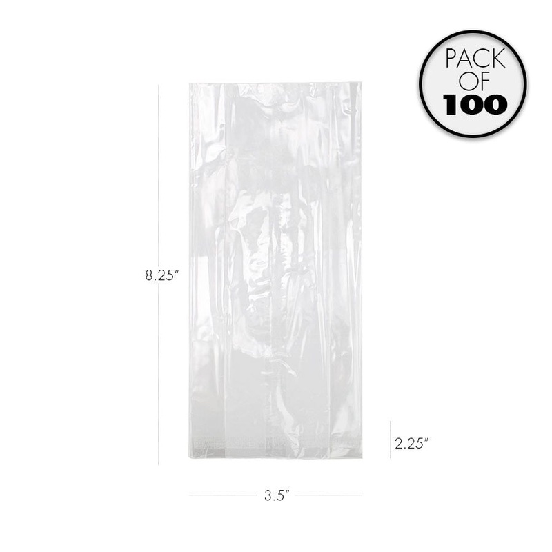 Cellophane Bags 3 1/2 x 2 1/4 x 8 1/4", Pack of 100