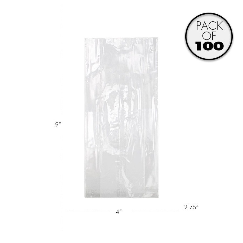 Cellophane Bags 4 x 2 3/4 x 9", Pack of 100