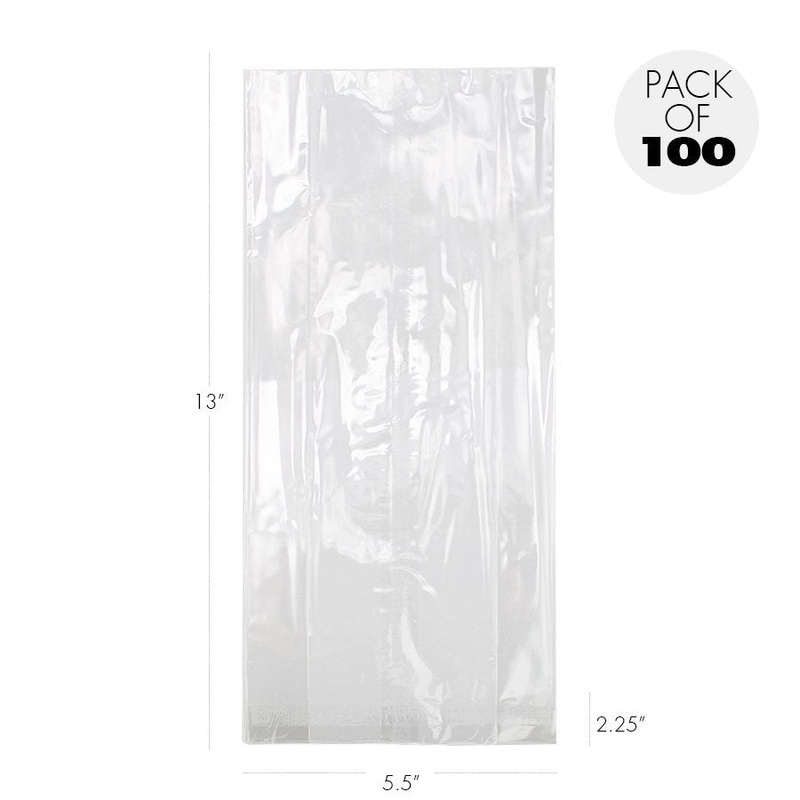Cellophane Bags 5 1/2 X 2 1/4  X 13 Inch Heavyweight Pack of 100