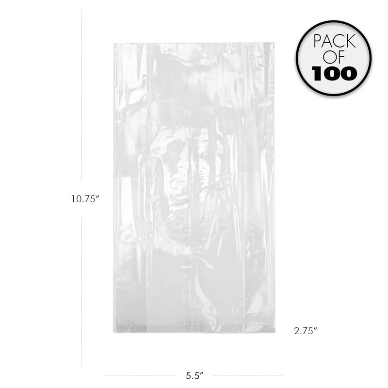 Cellophane Bags 5 1/2 x 2 3/4 x 10 3/4" Heavyweight, Pack of 100