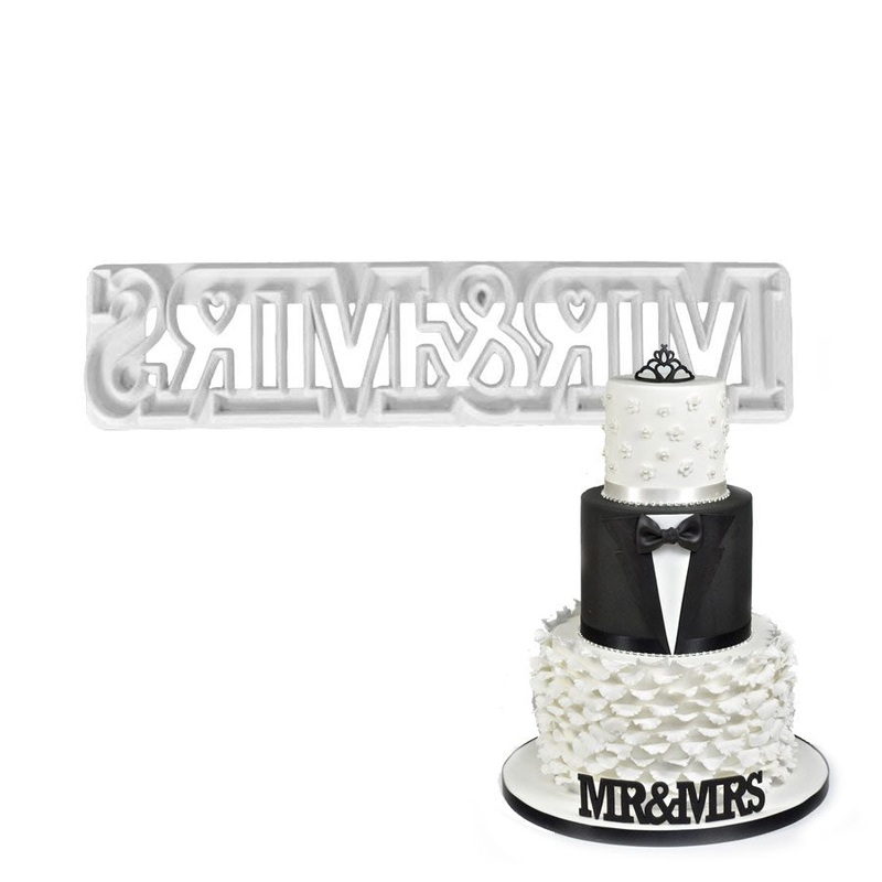 Mr. & Mrs. Curved Words Cutter Set By FMM