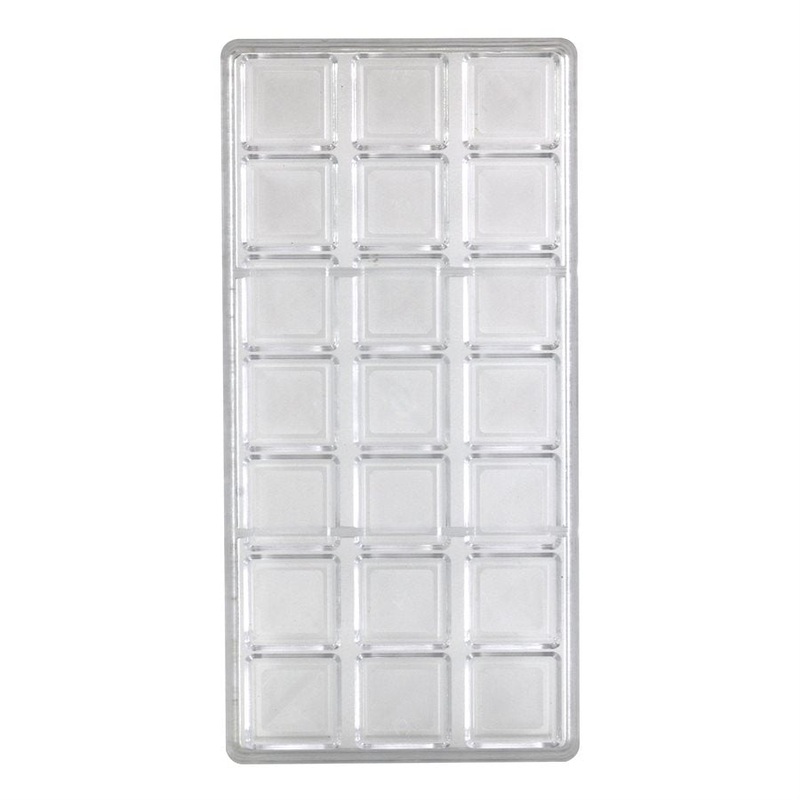 Ridged Square Polycarbonate Chocolate Mold