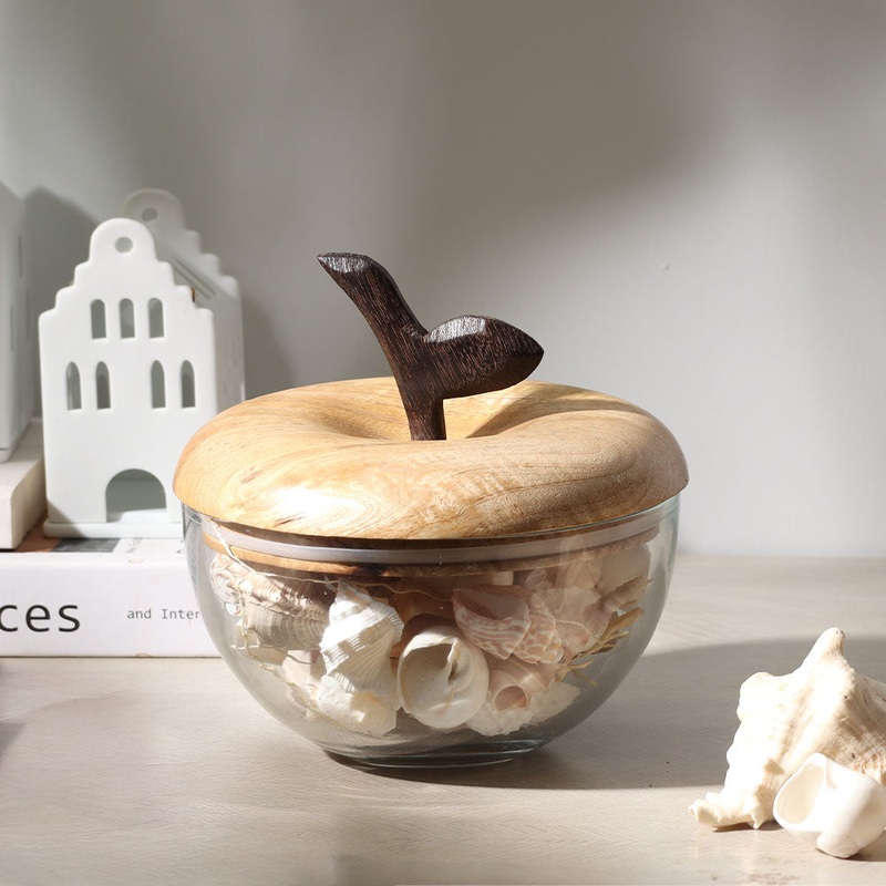 Apfel Storage Jar With Lid - Clear Wood