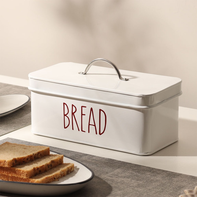 Asilo Metal Bread Box - White