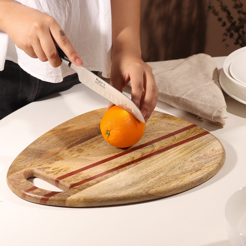 Athena Wooden Trigonal Chopping Board - Natural Red