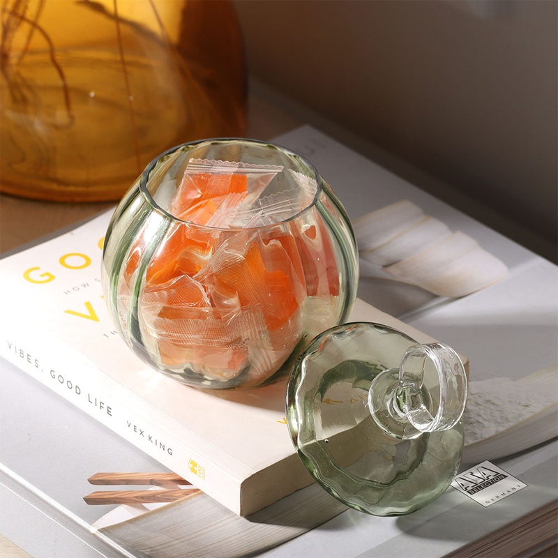 Auro Fluted Round Storage Jar Small - Sage