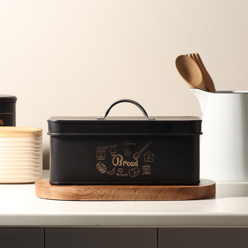 Casa Metal Bread Box - Black