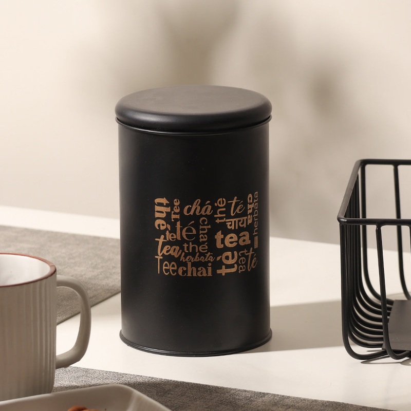 Casa Metal Tea Storage Jar - Black