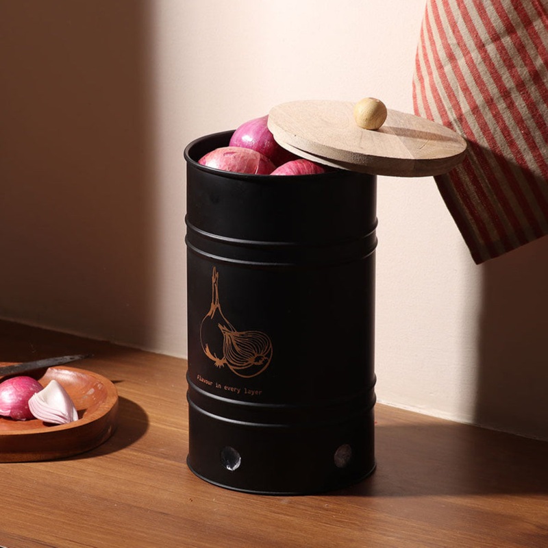 Helm Onion Storage Bin Large - Black