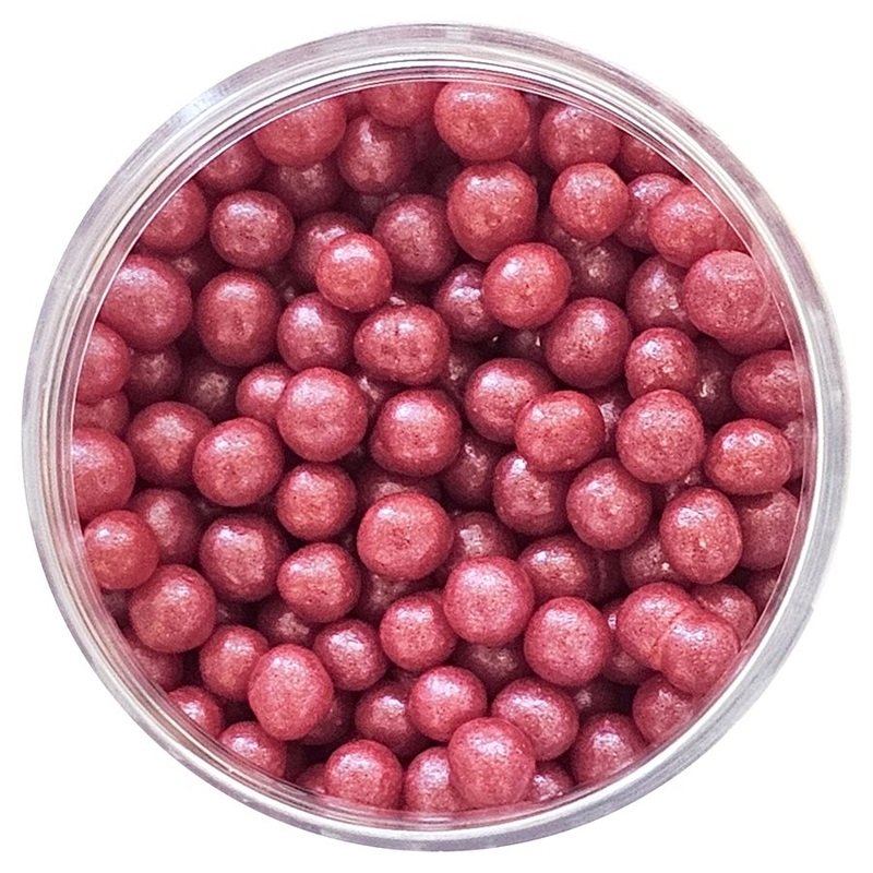 Pearlized Red Sugar Pearls 4mm (Bulk)