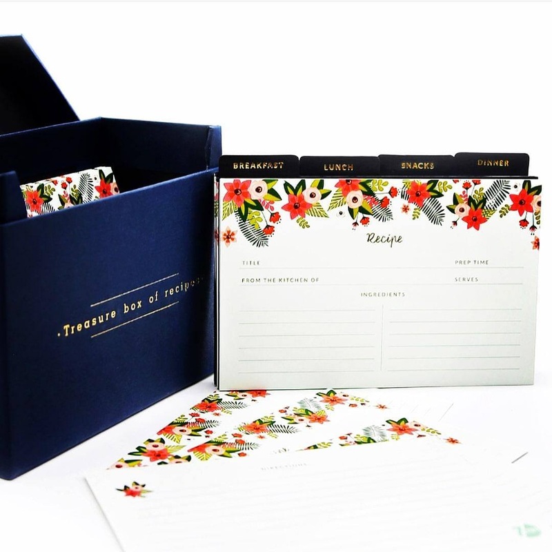 Recipe Box Small - Navy Blue