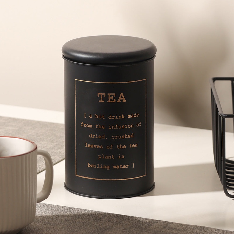 Sando Metal Tea Storage Jar - Black Gold