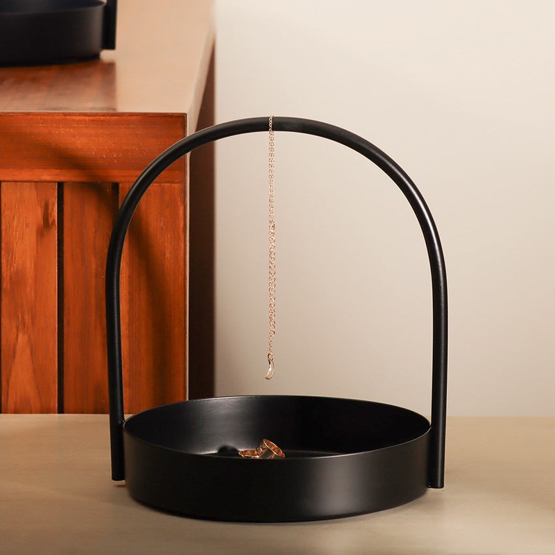 Cairo Round Metal Caddy Medium - Black