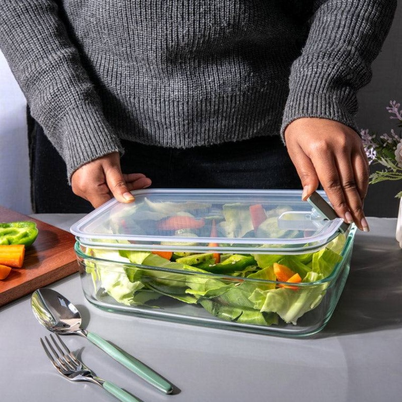 EasyClip Glass Storage Box 2250ml - Nordic Sage
