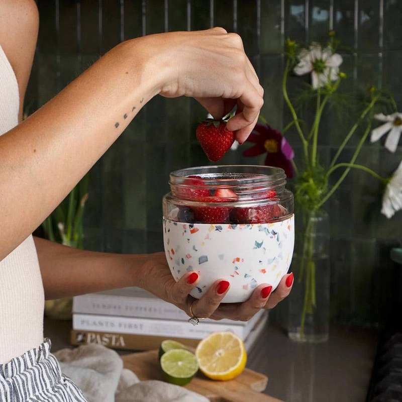 Porter Seal Tight Bowl with Lid Tall - Terrazzo Cream