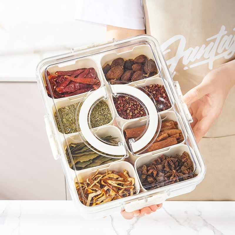 Spice Storage Box with Lid - Cream