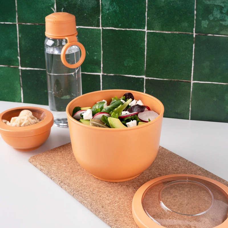 Tylla Storage Bowl with Lid 1200ml - Peach Orange