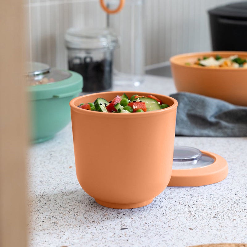 Tylla Storage Bowl with Lid 500ml - Peach Orange