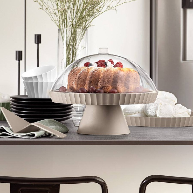 Agora Cake Stand with Cover - Moka Grey