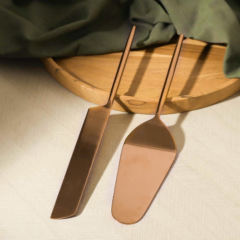 Dulce Cake Knife and Server Set - Rose Gold