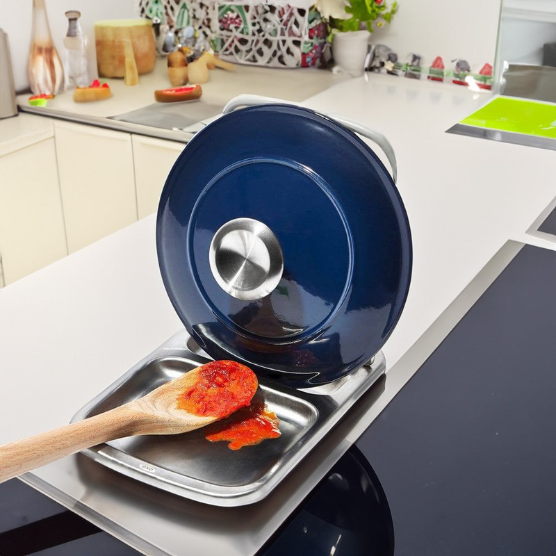 Stainless Steel Spoon Rest with Lid Holder