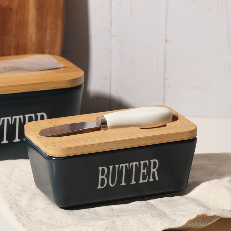 Culina Butter Dish with Spreader Medium - Navy Blue