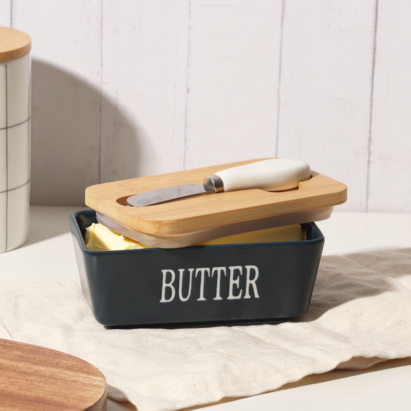 Culina Butter Dish with Spreader Small - Navy Blue