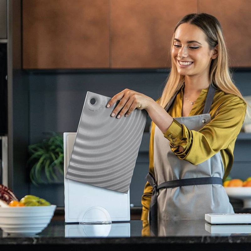 Icons Cutting Boards, Set of 2 - White & Grey