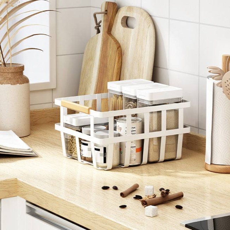 Metal Storage Basket - White