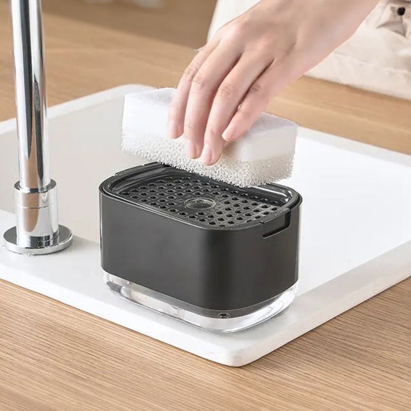 Neat Soap Dispensing Sponge Holder - Black