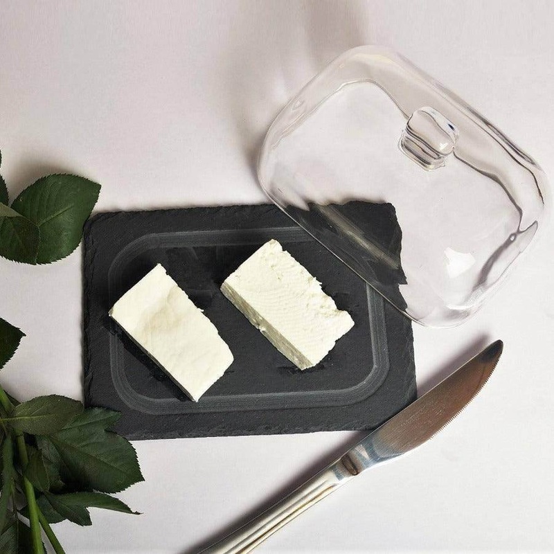 Slate & Glass Butter Dish
