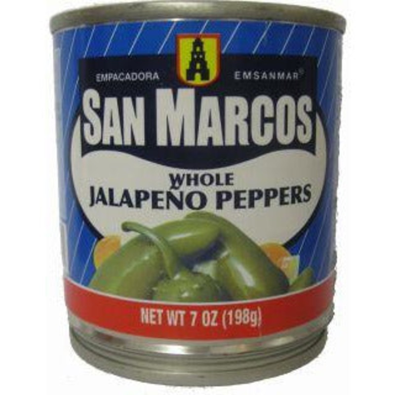 San Marcos Jalapeno whole canned 198gm - best before April 2025