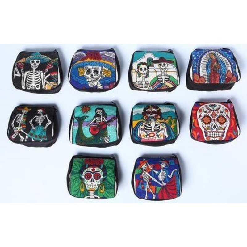 Day of the Dead cotton coin purse