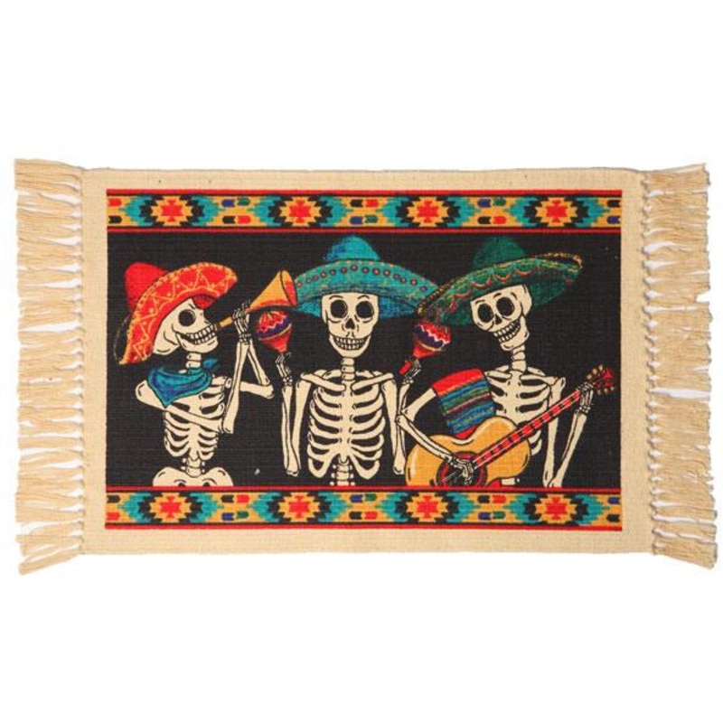 Day of the Dead cotton placemat - 3 Mariachi Musicians