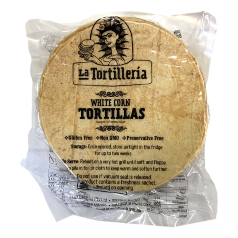 La Tortilleria Corn Tortillas 20cm (8in) 1kg - approx 25