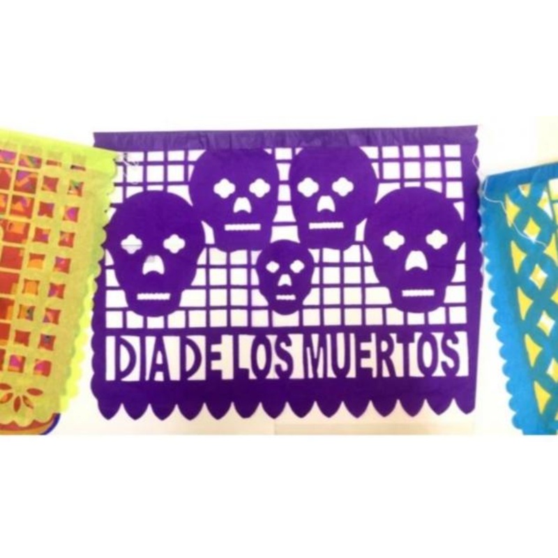 Papel Picado - paper Dia de Muertos 10 sheets 47cm x 34cm (5 meters)