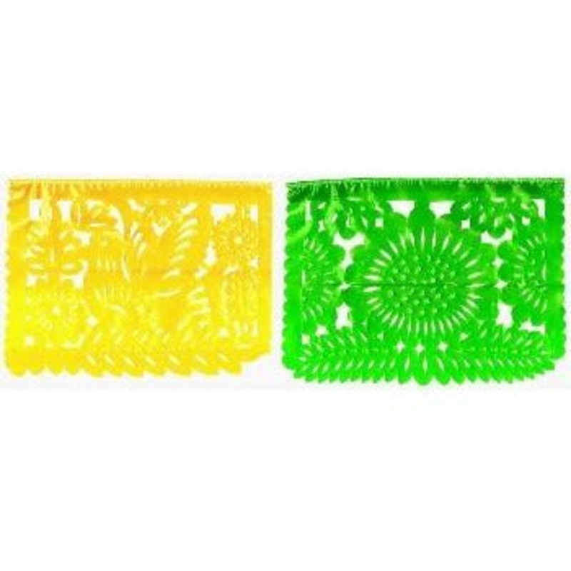 Papel Picado - paper Traditional Flowers 10 sheets 36cm x 22cm (4 meters)