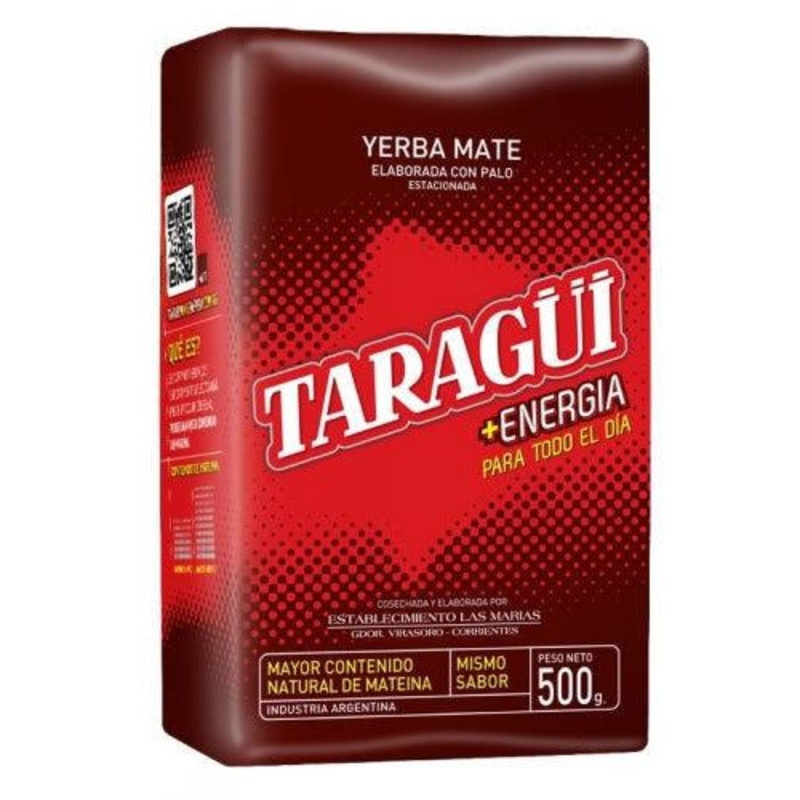 Yerba Mate 500gm Taragui Energia con palo (with stems)