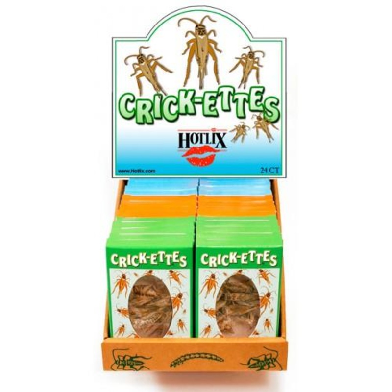 Hotlix Crickettes Insect Snacks - mixed box of 24 (8 of each flavour)