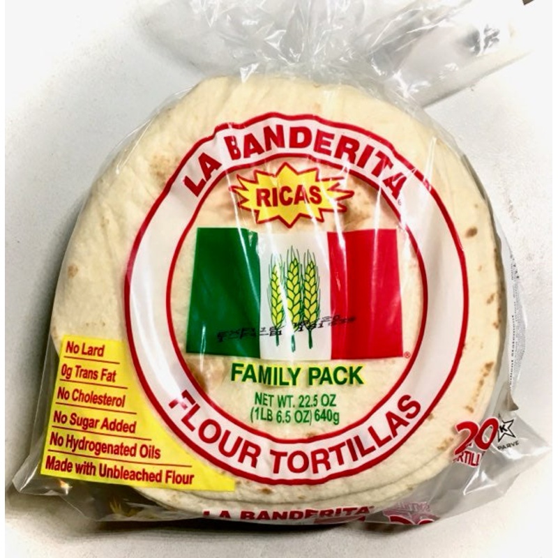 La Banderita Tortillas - wheat flour 6 inch Family Pack (20 pack 640gm)