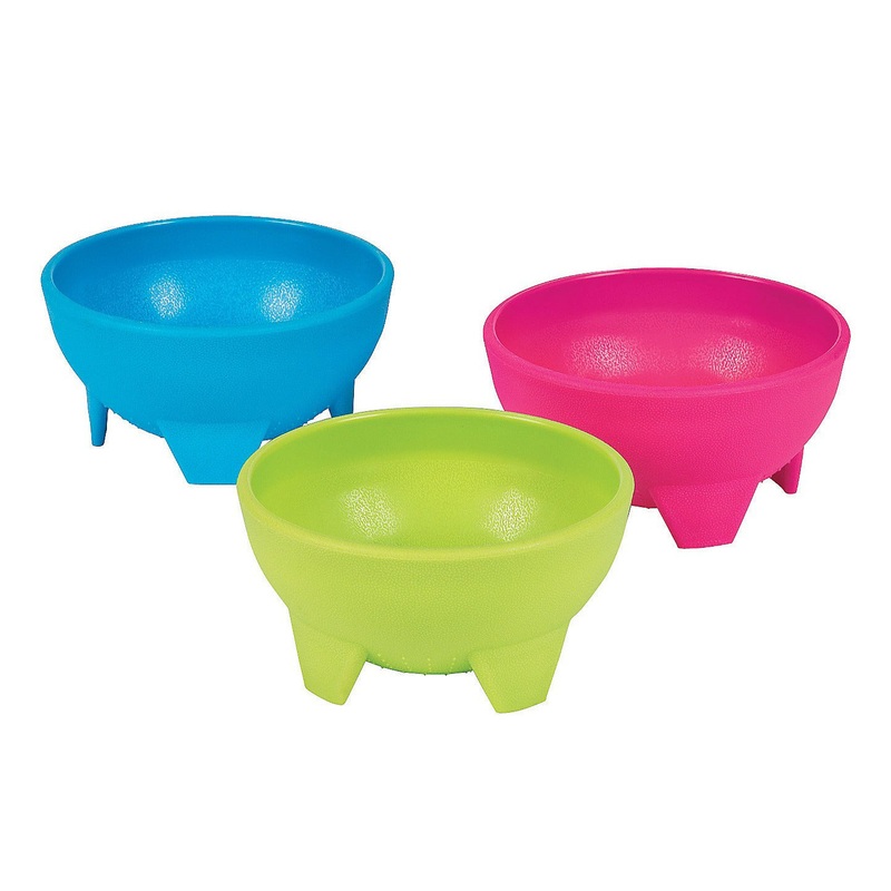 Colourful Molcajete-style Plastic Salsa Bowls