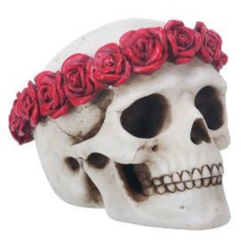 Day of the Dead figurine - flower skull