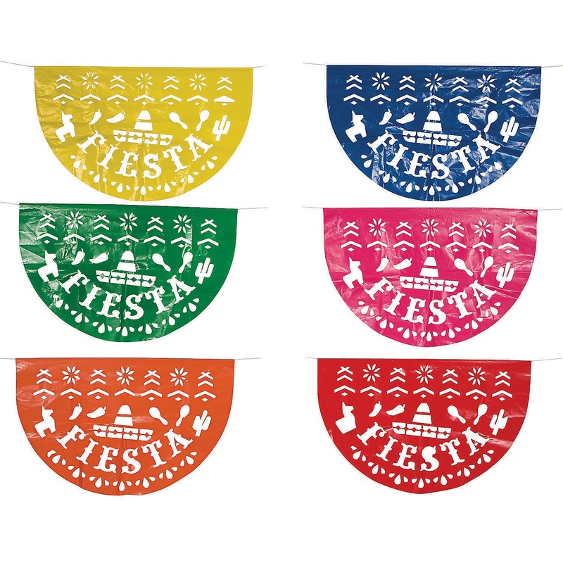 Fiesta Plastic Die-Cut Bunting - 6 piece set