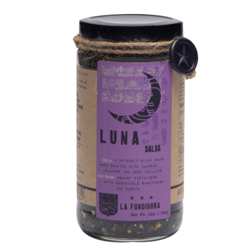 La Fundidora Salsa Luna - Black Charred Jalapenos 340gm