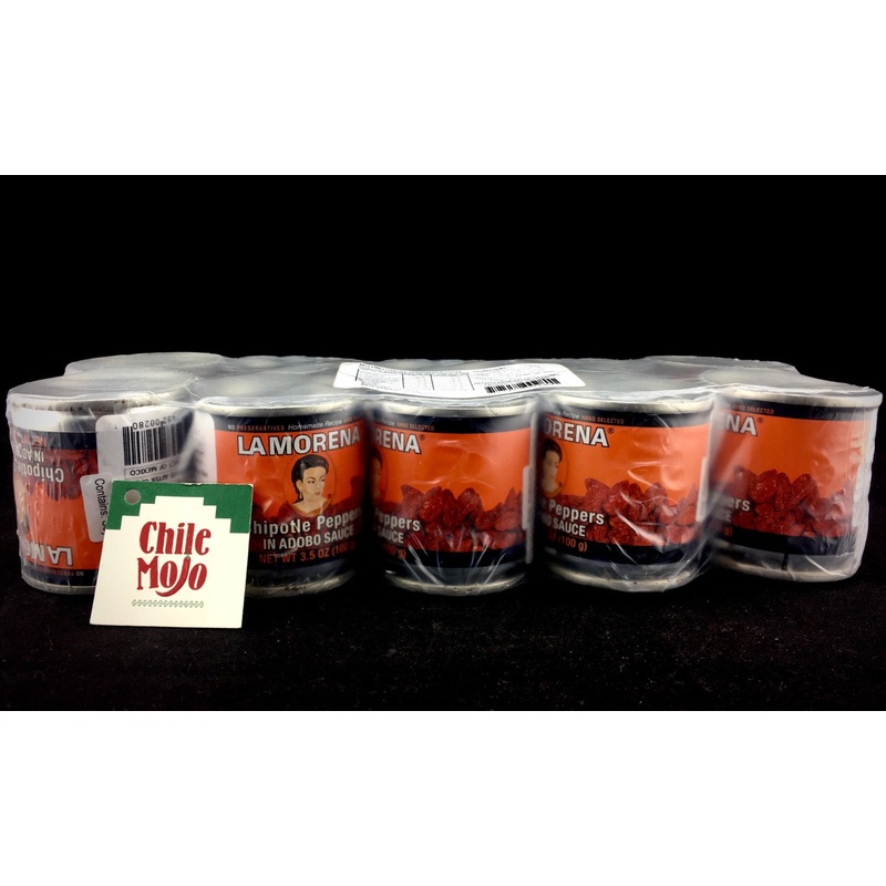 La Morena Chipotle en Adobo 100gm (little can) - pack of ten