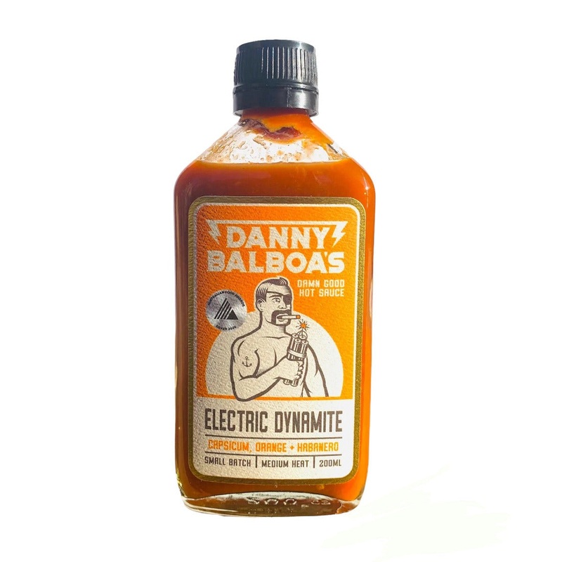 Danny Balboas Electric Dynamite Capsicum Orange and Habanero Sauce 200ml