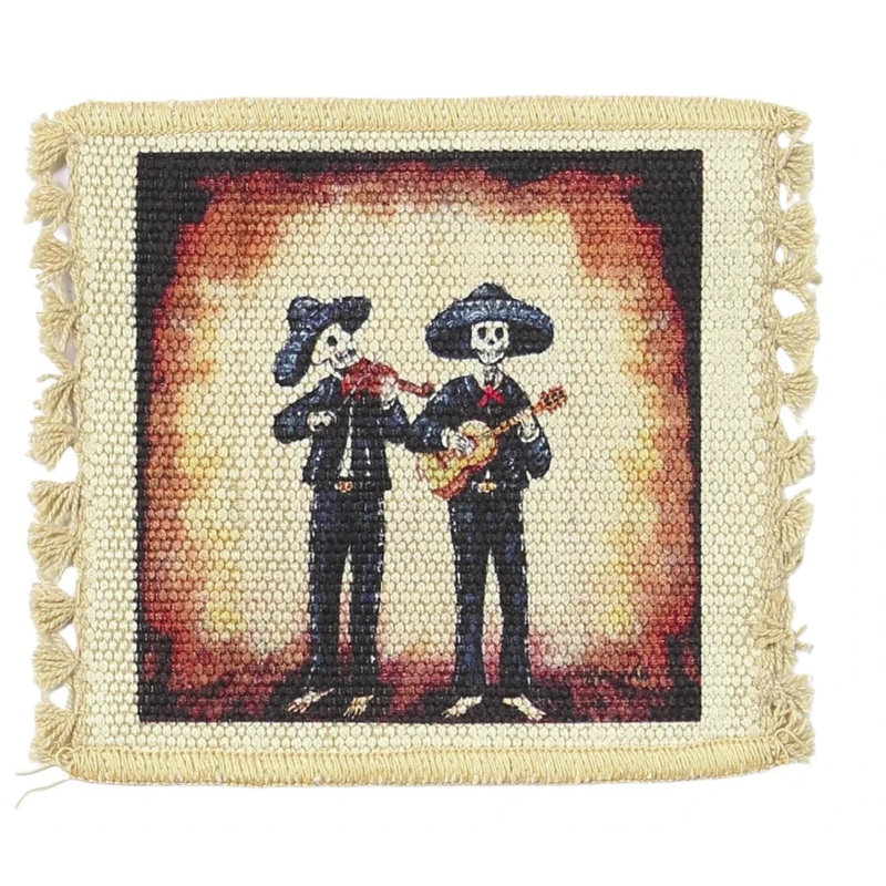 Day of the Dead Digital Print Coaster - Dos Mariachis