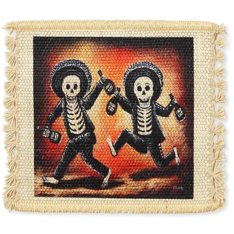 Day of the Dead Digital Print Coaster - Mariachis on the Run