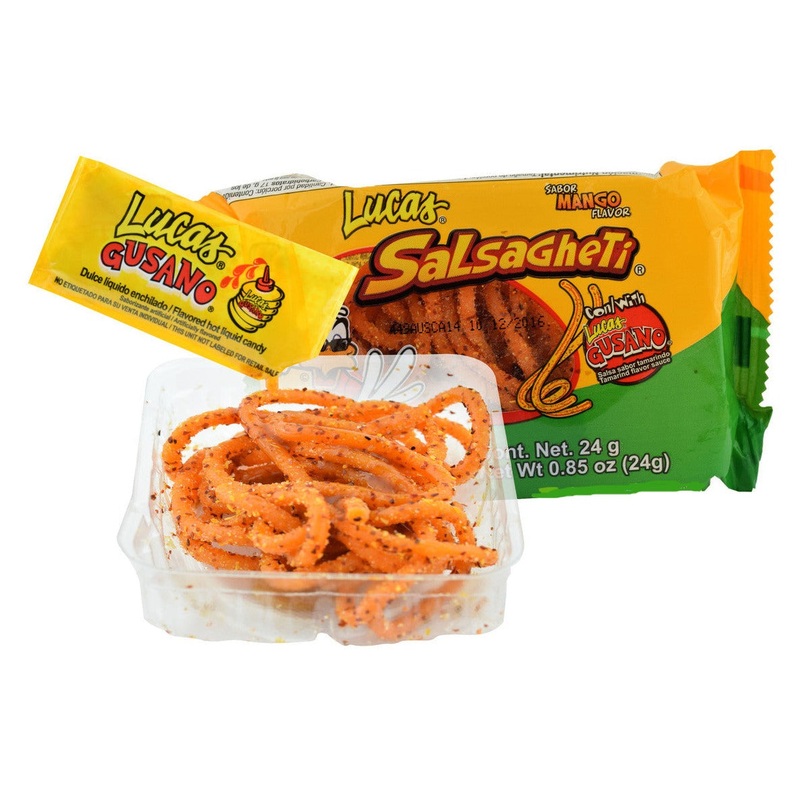 Lucas Salsagheti Mango Gusano Candy - Best Before Feb 2025