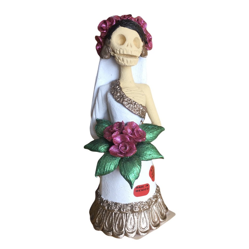 Mexican clay folk art - hand made day of the dead Catrina